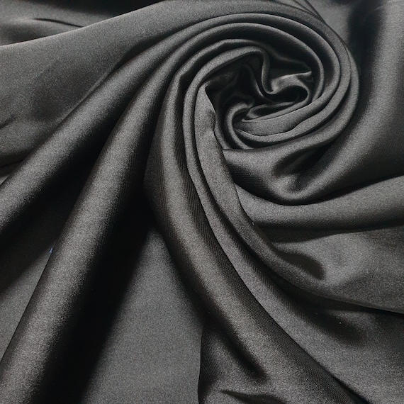 black dress material silk Black Silk Satin Fabric, 30mm Charmeuse, DIY Wedding Dress Fabric