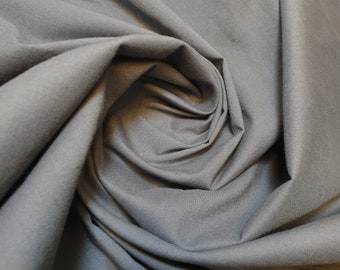 Grey 100% Cotton Egyptian Cambric Poplin Fabric Plain Soft Craft Dress Material 44" Lightweight Cotton Sewing, Quilting, Clothing Meter