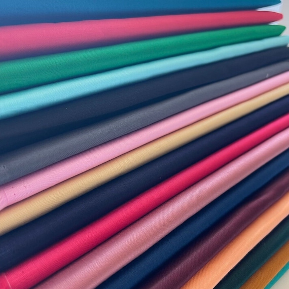 100% Cotton Sateen Lining Fabric – Premium Soft Material for Curtains, Dressmaking & Craft, 44" Wide by the Meter