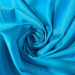 100% Cotton Sateen Lining Fabric – Premium Soft Material for Curtains, Dressmaking & Craft, 44" Wide by the Meter Teal Blue