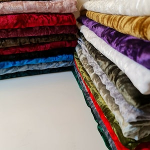 Tessuto in velluto stropicciato Materiale Velour elasticizzato 150 cm di larghezza venduto al metro - Velluto per tappezzeria, tende, tovaglie, costumi