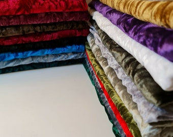 Tejido de terciopelo arrugado Tejido elástico de terciopelo de 150 cm de ancho vendido por metro - Terciopelo para tapicería, cortinas, manteles, disfraces