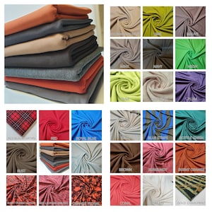Peut inclure: Un assortiment de 20 échantillons de tissus de différentes couleurs et motifs, dont du tartan rouge et noir, du bleu royal, du beige, du marron, du corail, du crème, de l'imprimé chaîne dorée, et plus encore.