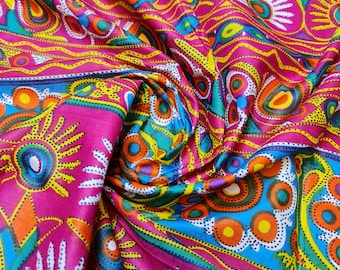 Cotton Indian Ethnic Rajasthani Print Suzani Rangoli Boho Banjara Fabric 44" (Design -1)