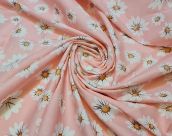 Floral Cotton Poplin Fabric | 100% Cotton Dress, Quilting & Craft Material | 58" Wide Printed Fabric by the Meter | Soft Lightweight Fabric