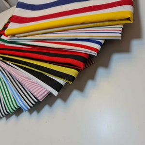Candy Stripe Polycotton Fabric – Striped Craft, Quilting & Bunting Material – 112cm Wide by the Meter