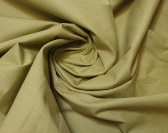 Olive Green 100% Cotton Egyptian Cambric Poplin Fabric Plain Soft Craft Dress Material 44" Lightweight Cotton Sewing Quilting Clothing Meter
