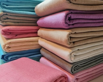 Cotton Calico Canvas Fabric – Linen Look Craft & Patchwork Material – 25 Colours Available – 58&quot; Wide by the Meter