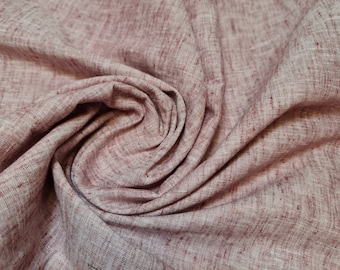 Maroon Melange Linen Look Khadi Soft Plain Dress Craft Curtains Fabric Material 112cm