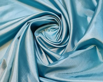 Sea Green Plain Coloured Habotai Silk Lining Fabric – 100% Polyester, 150cm Wide – Soft Lightweight Dress Lining Material by the Metre