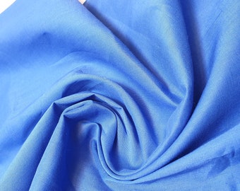 Light Blue 100% Cotton Voile Rubia Cambric Mercerised Plain Craft Dress Lining Fabric 44"