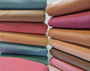 Cotton Calico Canvas Fabric – Linen Look Craft & Patchwork Material – 25 Colours Available – 58&quot; Wide by the Meter
