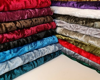 Tejido de terciopelo arrugado Tejido elástico de terciopelo de 150 cm de ancho vendido por metro - Terciopelo para tapicería, cortinas, manteles, disfraces