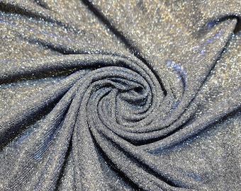 GREY ROYAL BLUE Shimmer Moonlight Glitter Nylon Stardust Sparkly Shiny Bling Decorations Dress Craft Backdrop Decor Fabric 58" - 150cm Wide