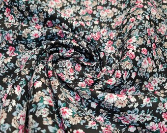Floral Cotton Poplin Fabric | 100% Cotton Dress, Quilting & Craft Material | 58" Wide Printed Fabric by the Meter | Soft Lightweight Fabric