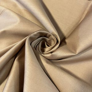 100% Cotton Sateen Lining Fabric – Premium Soft Material for Curtains, Dressmaking & Craft, 44" Wide by the Meter Taupe