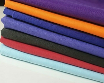 100% Cotton Elastane Stretch Solid Plain Dyed Fabric Dress Craft Quilting Material 58" By Meter