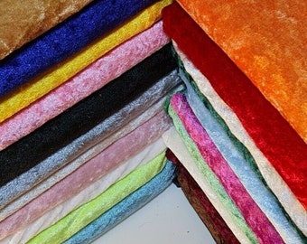 Crushed Velvet Fabric Material Stretch Velour 150cm wide sold by the metre - Velvet for Upholstery, Curtains, Tablecloth, Costumes