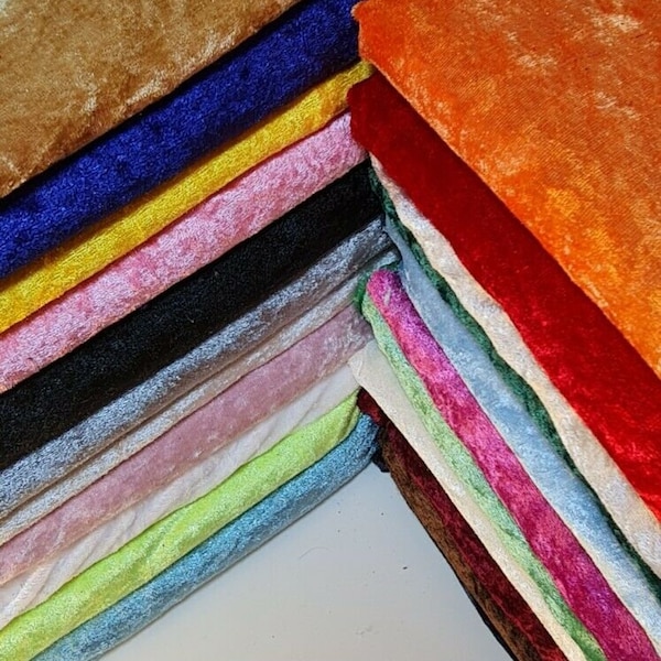 Premium Crushed Velvet Fabric Craft Stretch Velour Material 150cm Extra Wide -Ep