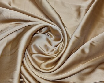 Guld - 6 Glansigt Charmeuse Satintyg Silkeslen Polyester Brudklänningsmaterial 58" Mjukt Böljande Satinvävda Klänningar, Foderhantverk