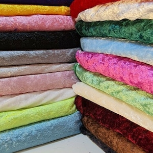 Tessuto in velluto stropicciato Materiale Velour elasticizzato 150 cm di larghezza venduto al metro - Velluto per tappezzeria, tende, tovaglie, costumi