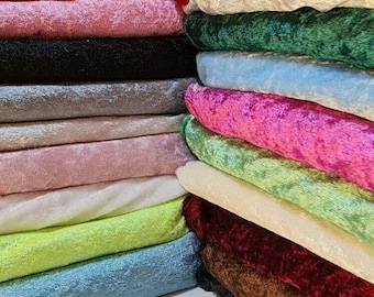 Crushed Velvet Fabric Material Stretch Velour 150cm wide sold by the metre - Velvet for Upholstery, Curtains, Tablecloth, Costumes
