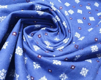 Blue Brushed Winceyette Novelty 100% Cotton Woven Soft Fleece Flannelette Blanket Fabric | Various Designs | 44” - 112cm Wide By Meter
