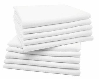 12-pack muslinrutor 100 % bomull mjuka lindor/blöjhaklappar (50 x 50 cm)