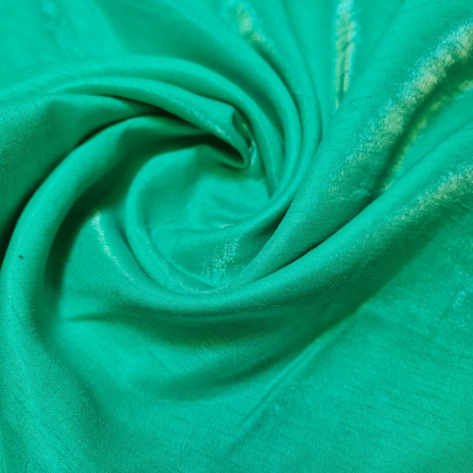 thumbnail interactive-video image 1 of Dark Navy Faux Dupion Raw Silk Fabric - 44" Wide, Medium Weight, Satin Finish - Sold By Meter 1 of 6