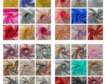 Premium Power Net Mesh Fabric – Sheer 4-Way / 2-Way Stretch Lining Material – 58" Wide by the Meter
