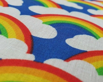 Polycotton Stoff Regenbogen Wolken zum Nähen, Nähen, Basteln, Nähen, Basteln, Nähen, Basteln, Basteln, Basteln, nähen, 106 cm breit
