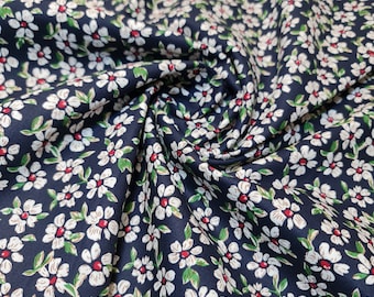 Floral Cotton Poplin Fabric | 100% Cotton Dress, Quilting & Craft Material | 58" Wide Printed Fabric by the Meter | Soft Lightweight Fabric