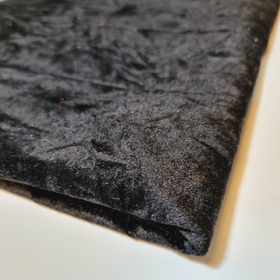 Tessuto In Velluto Elasticizzato 100% Poliestere – Nero, Larghezza 150 Cm, Venduto A Metro (1 Metro)