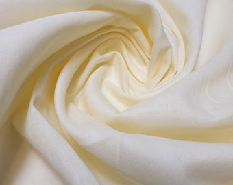 Lemon 100% Cotton Voile Rubia Cambric Mercerised Plain Craft Dress Lining Fabric 44"