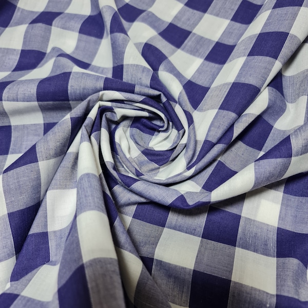Checkered Country Plaid Gingham Checkered Backdrop Drapes Curtains Panels, Room Divider, 1 Pair - White & Light Blue) Choose Size Below