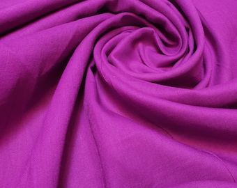 Fuchsia 100% Cotton Voile Rubia Cambric Mercerised Plain Craft Dress Lining Fabric 44"