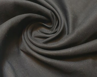 Black 100% Cotton Voile Rubia Cambric Mercerised Plain Craft Dress Lining Fabric 44"