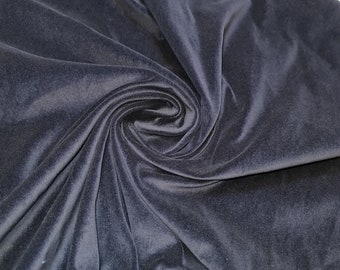 Navy Blue 100% Cotton Velvet Fabric Costume Dress Craft Upholstery Material By Meter (44" - 112cm wide)