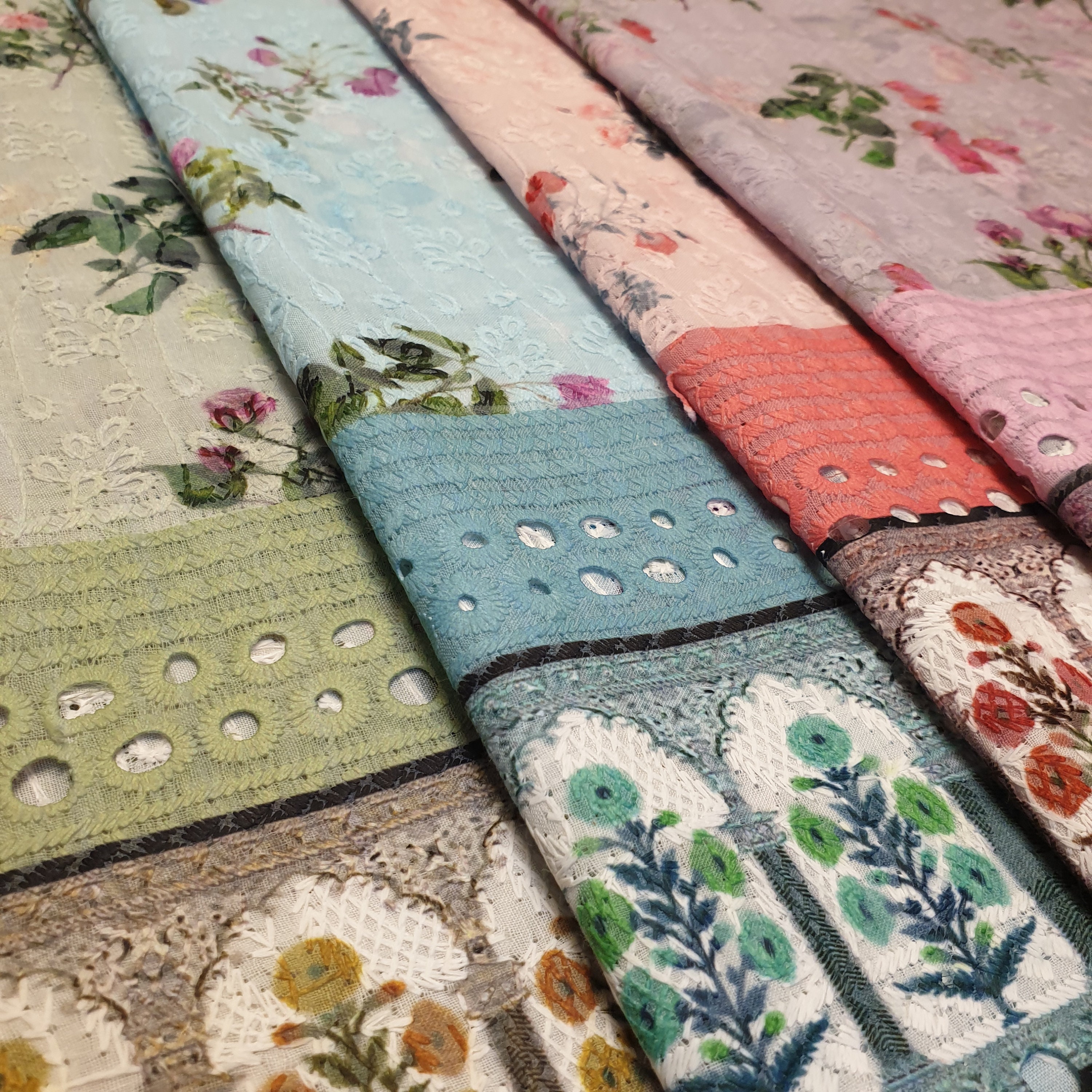 100 Cotton Lawn Broderie Anglaise Floral Embroidery Border Etsy