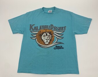 Vintage Kalahari Resorts Busch Gardens Paper Thin Single Stitch Camiseta Talla L Made in USA