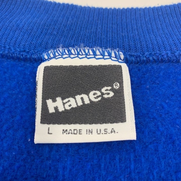 Vintage Royal Blue Hanes Blank Sweater Size L Made in USA - Etsy