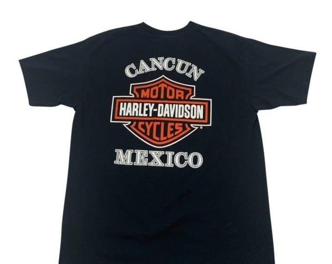 Cancun Mexico Harley Davidson Tshirt Size L Etsy