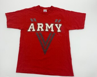 Vintage Red Army Reflective T-shirt Size S Single Stitch Made in USA