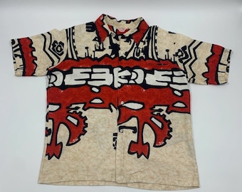 Vintage Sears Camisa hawaiana psicodélica