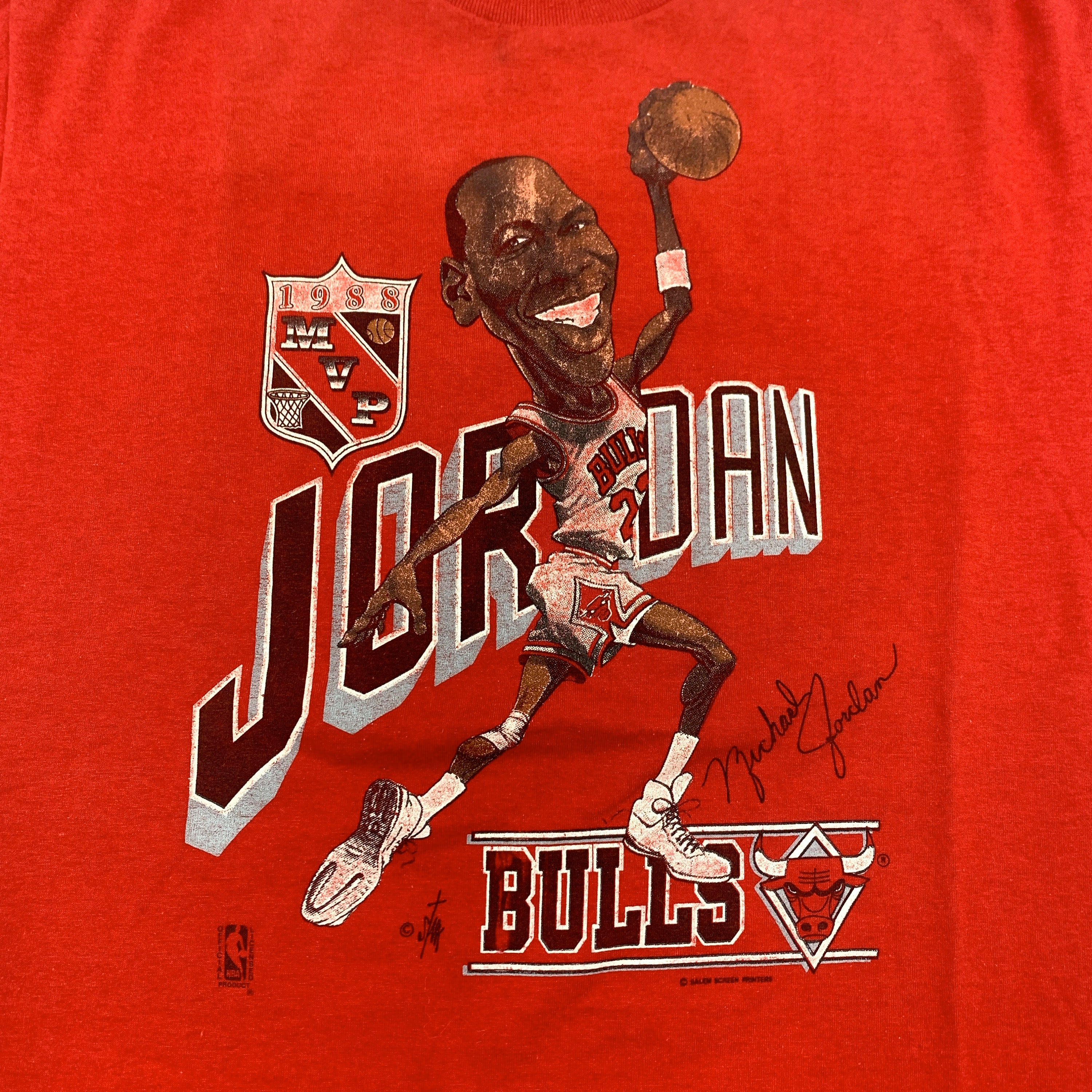 Michael Jordan Chicago Bulls Tシャツビンテージ Michael Jordan Vintage 80s Cartoon T-shirt - Single Stitch