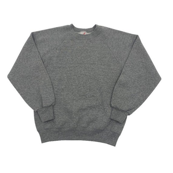90s Jerzees Blank Gray Sweater Size M Made in USA - image 1
