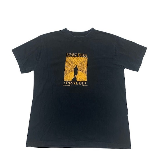 90s Franz Kafka Prague Art T-shirt Size M - image 1