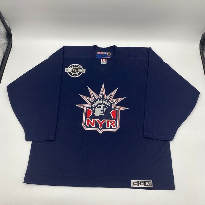 New York Rangers RARE Retro Black Lady Liberty CCM Center Ice