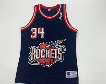 Camiseta de campeón de Houston Rockets Hakeem Olajuwon de los años 90