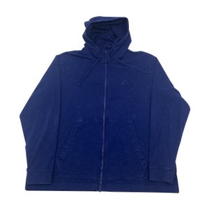 Dark Navy Embroidered Full Zip Nike Hoodie Size 2XL